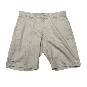 Lacoste Mens Classic Fit Beige Twill Cotton Shorts Size 46
